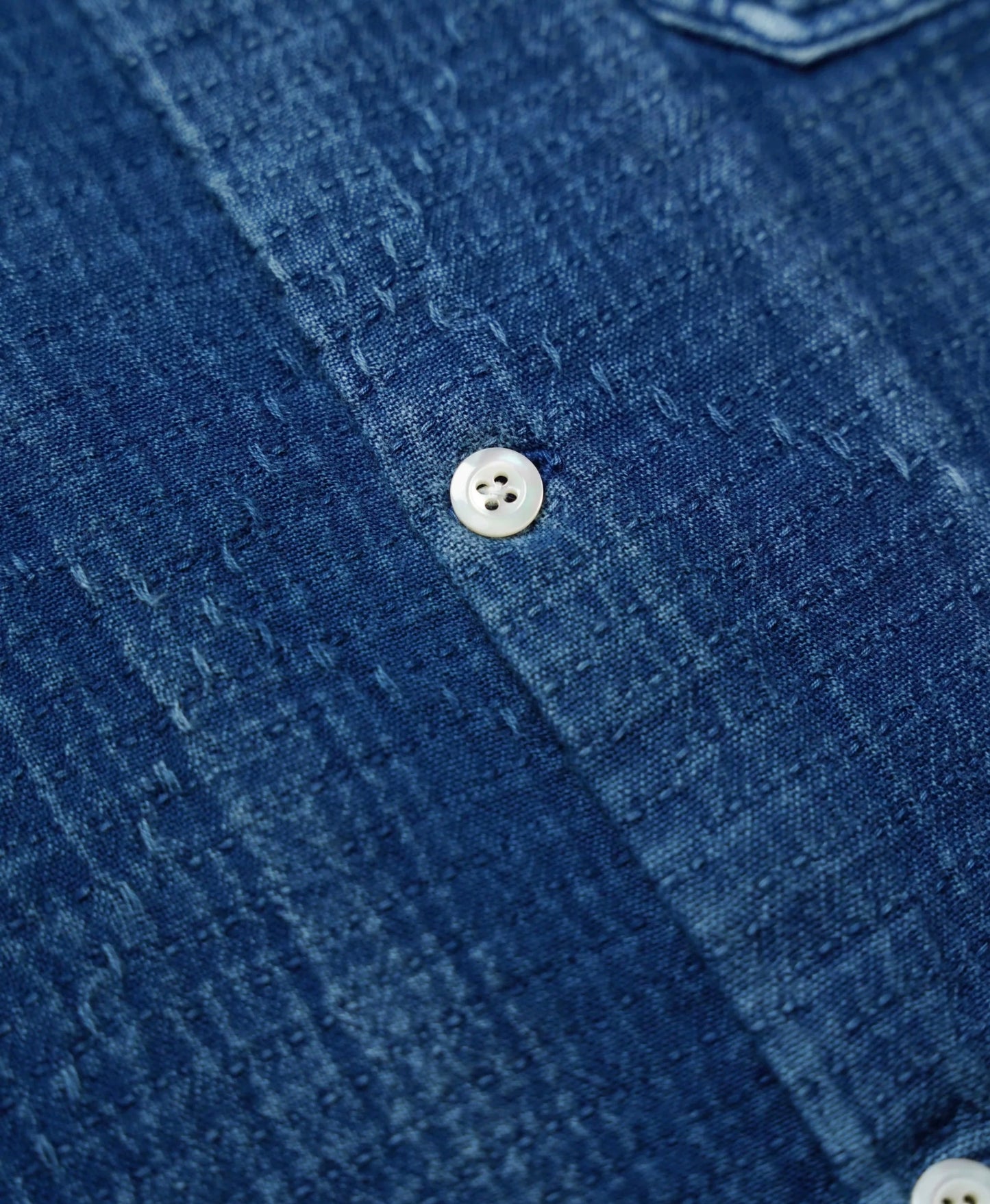 Indigo Dye Sashiko Retro Aloha Shirt