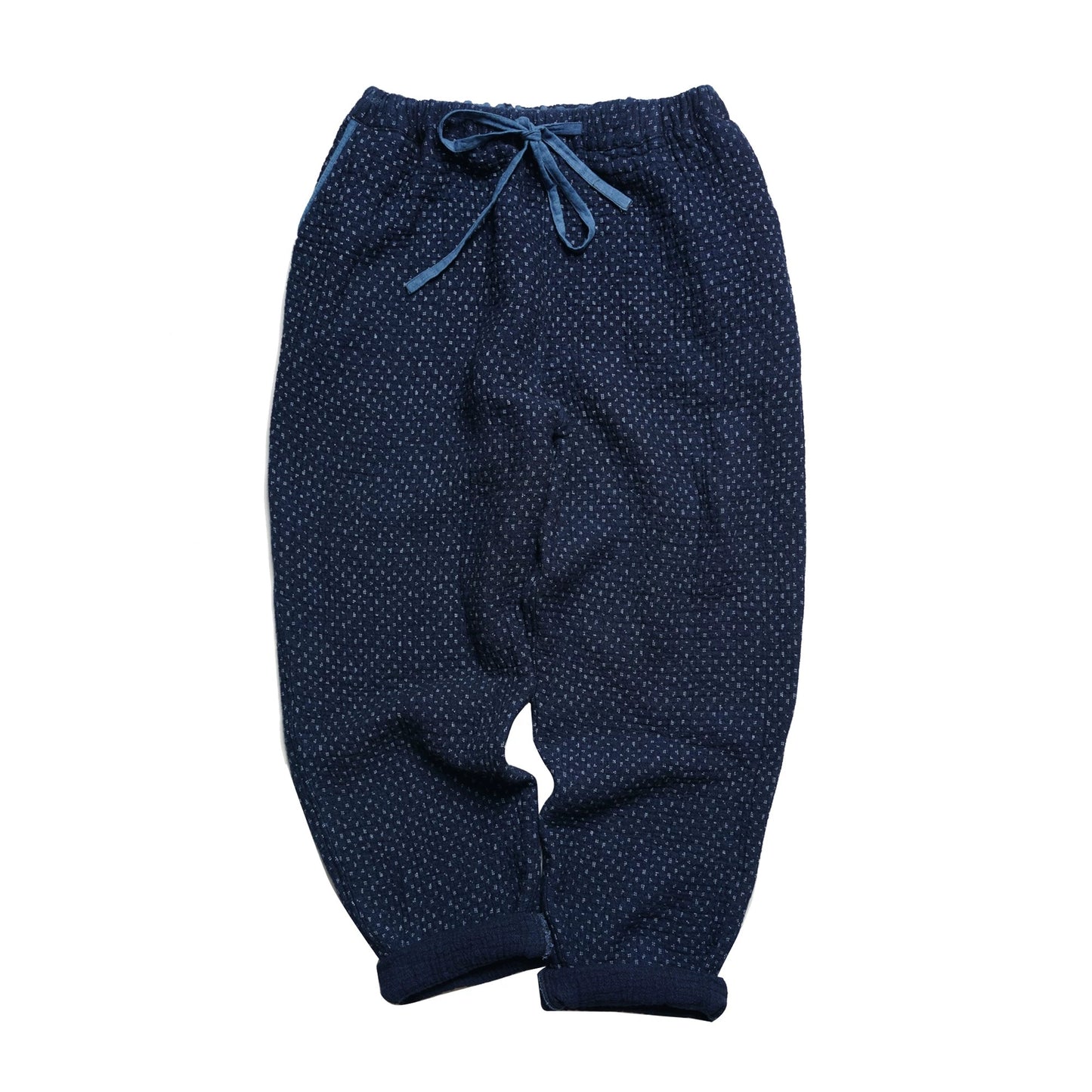 Indigo Dye Sashiko Carrot Pants