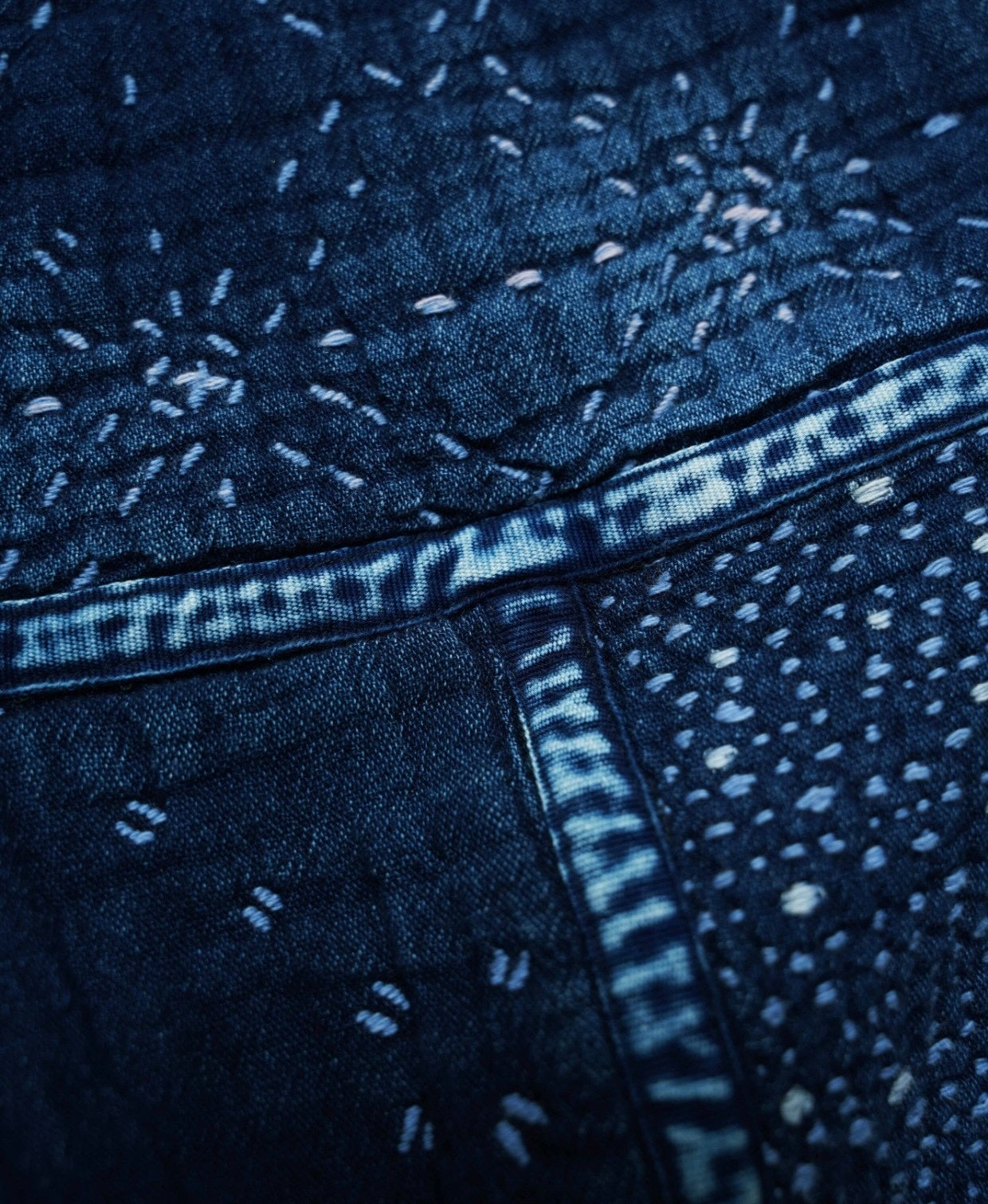 Indigo Dye Sashiko Starry Night Shorts