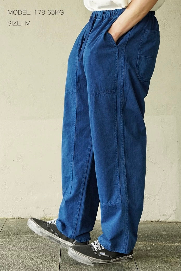 Indigo Dye Basic Worker Pants