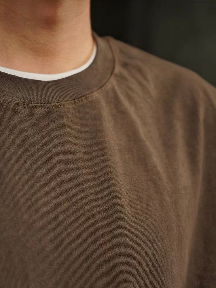 Oak-Dyed Textured Cotton Tee