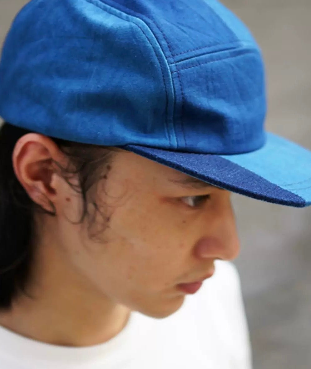 Indigo Dye 2-Tone Patchwork Baseball Cap