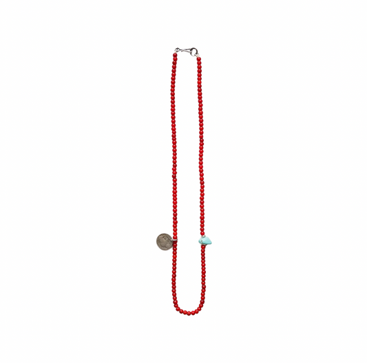 Red Glass Bead Necklace