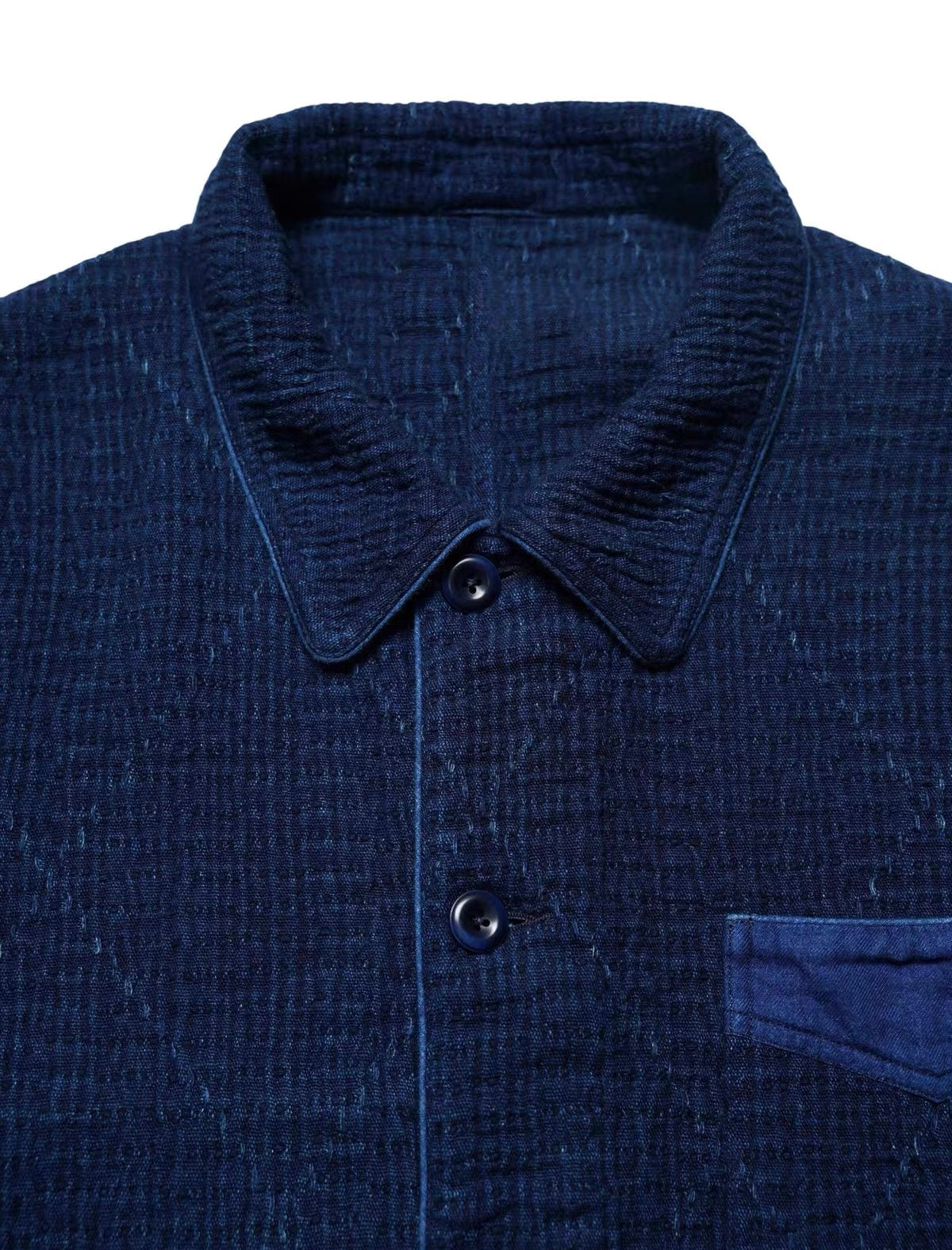 Indigo Dye Textured Work Jacket