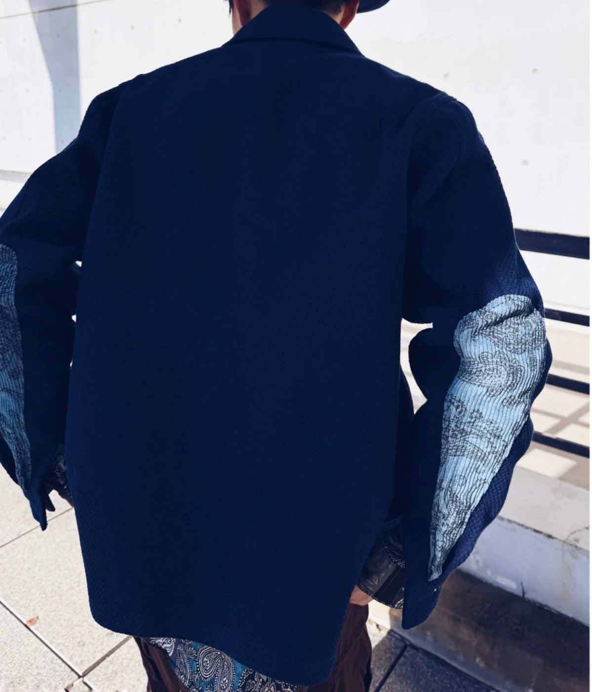 Indigo Dye Kendo Sashiko Bandana Patchwork Jacket