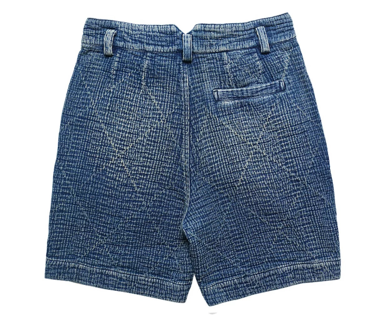 Indigo Dye Sashiko Crossed Shorts