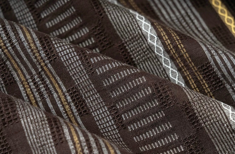 Mixed-Stripe Sashiko Hanten Jacket