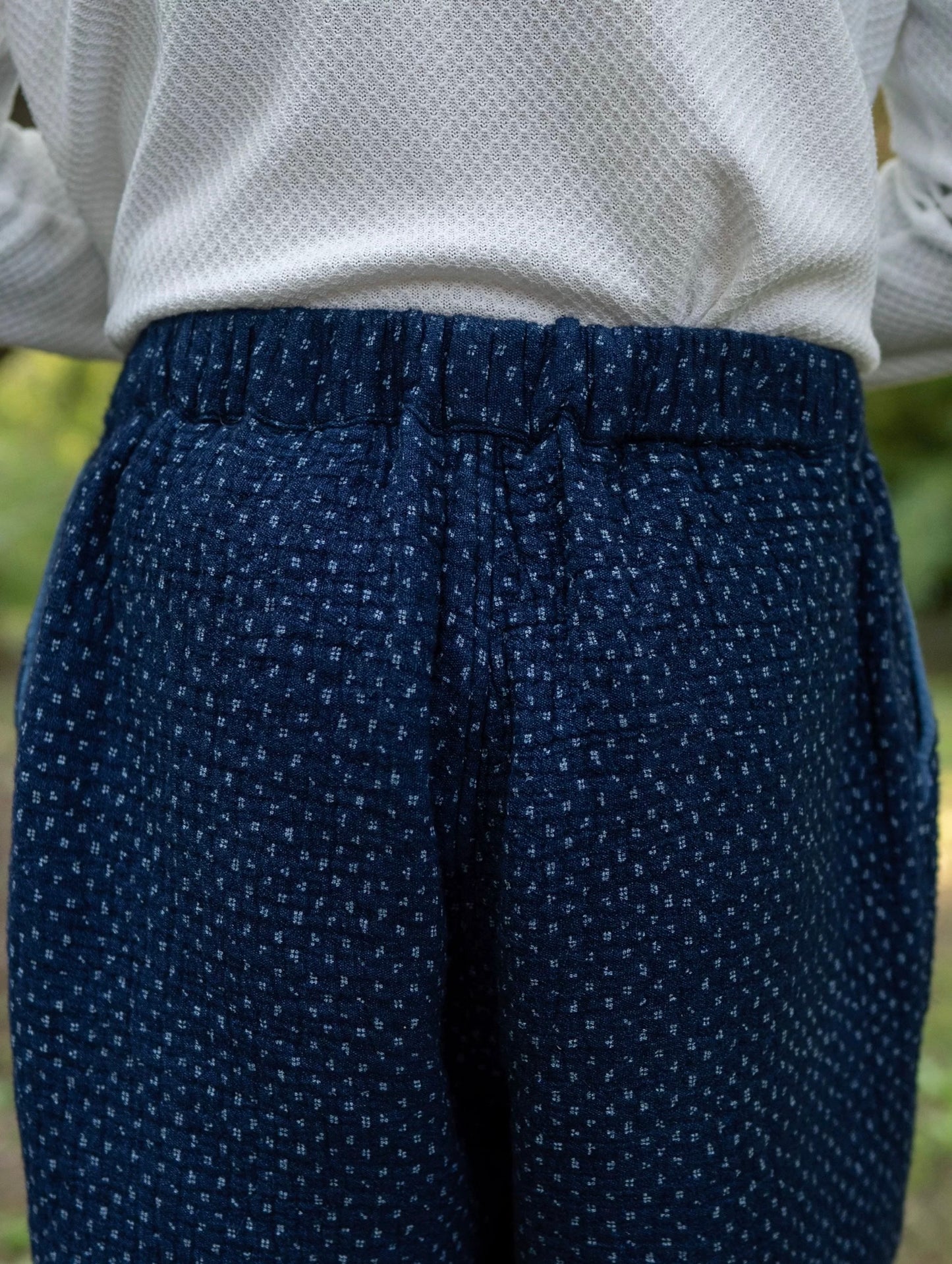 Indigo Dye Sashiko Carrot Pants