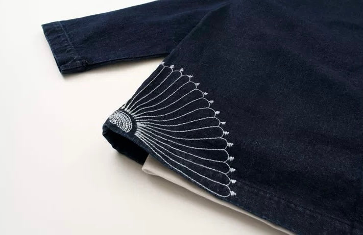 Washed Denim Haori Jacket