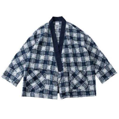 Frayed Checked Noragi Jacket