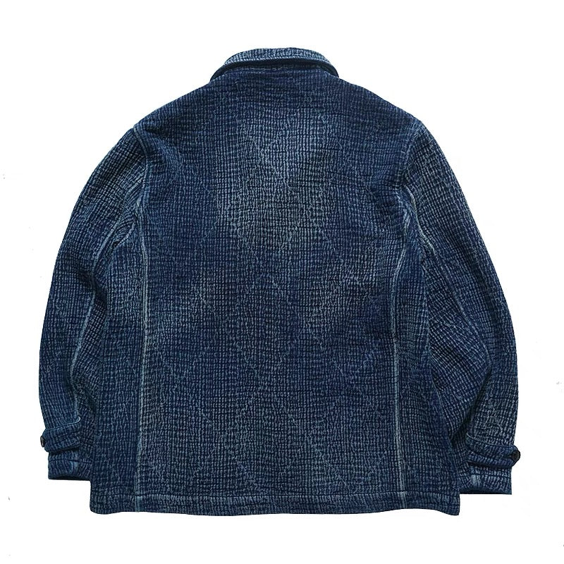 Indigo Dye Sashiko 3 Buttons Blazer Jacket