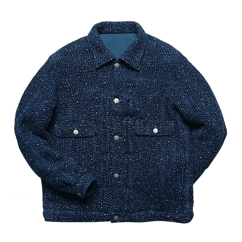 Dark Indigo Dye Sashiko Dots Starlight Jacket