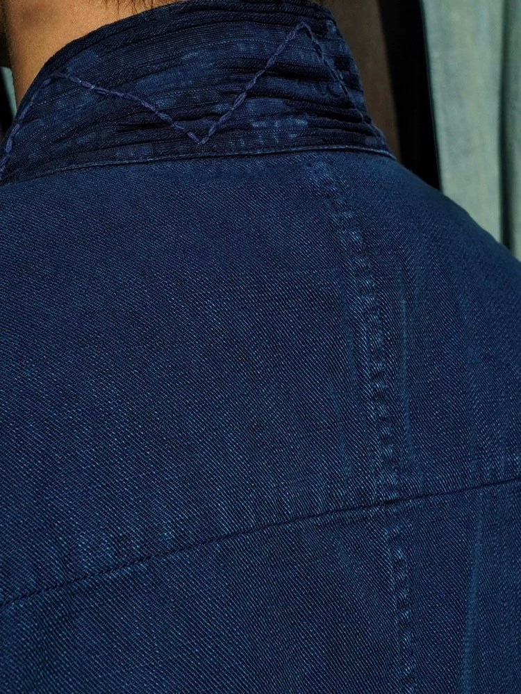 Indigo Dye 3/4 Sleeve Kimono Jacket