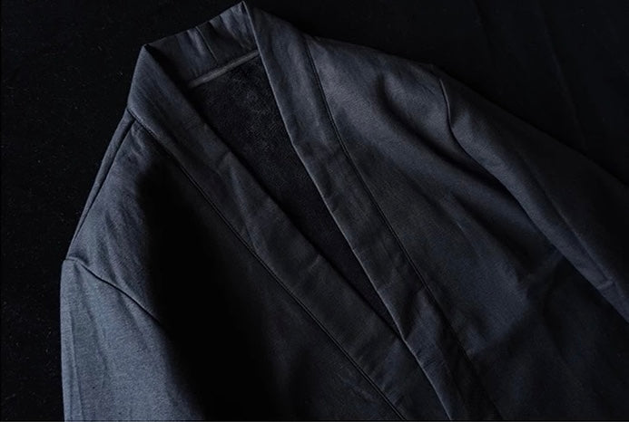 Black Longline Haori Coat