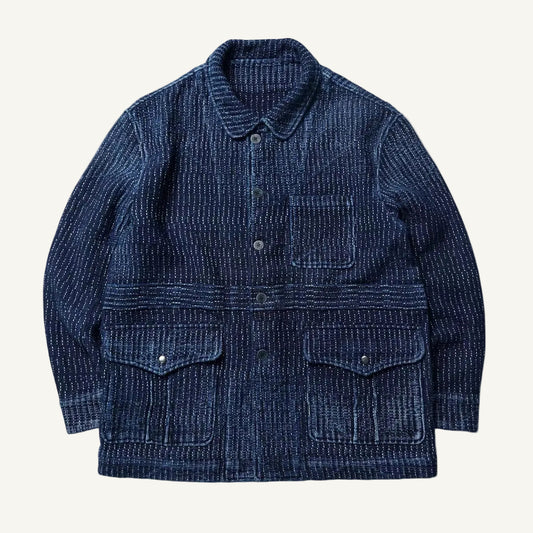 Indigo Dye Heavyweight Sashiko Hunting Jacket