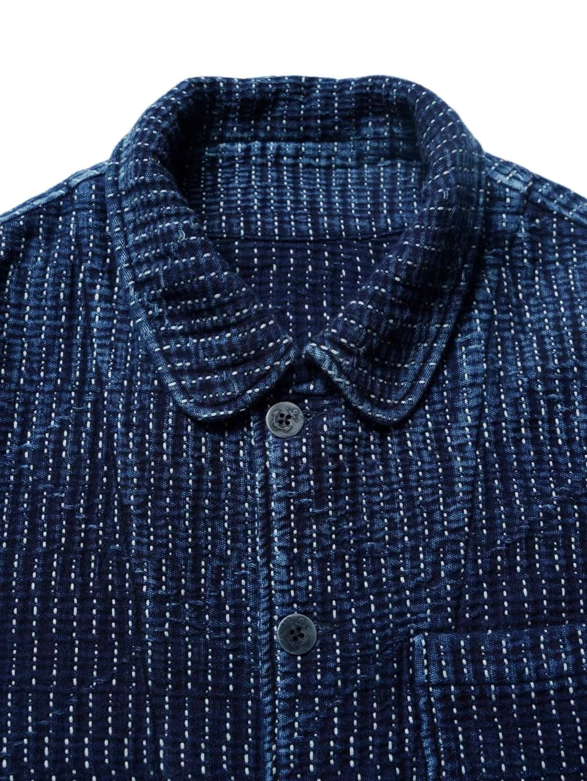 Indigo Dye Heavyweight Sashiko Hunting Jacket