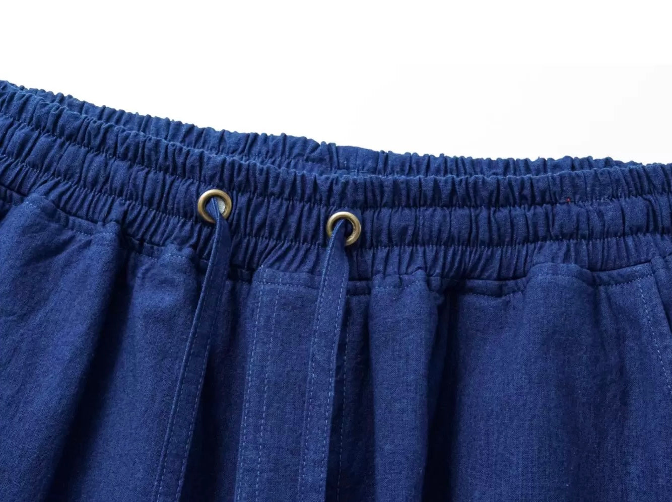 Indigo Dye Basic Kasuri Twill Pants