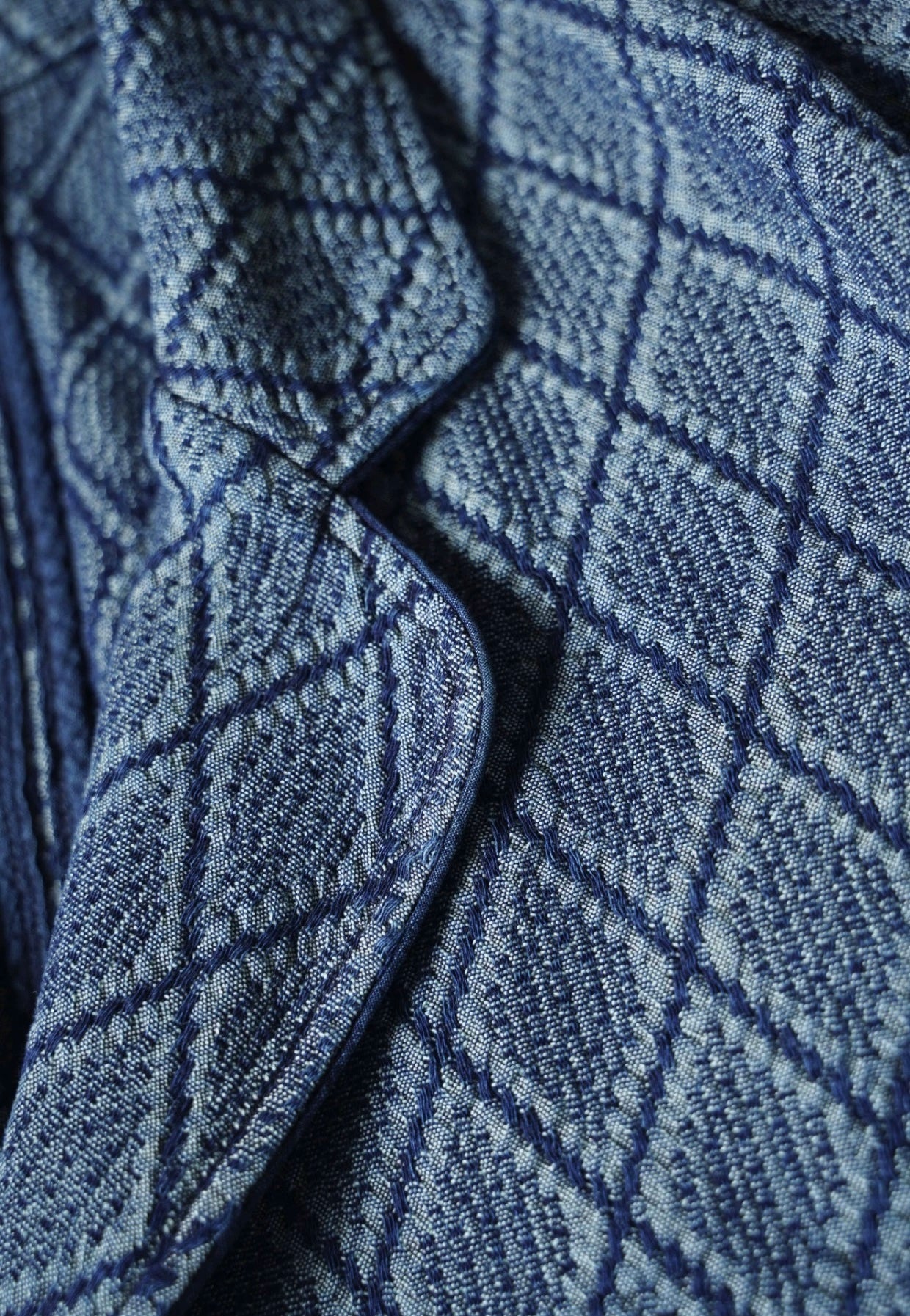 Indigo Dye Jacquard Blazer Jacket