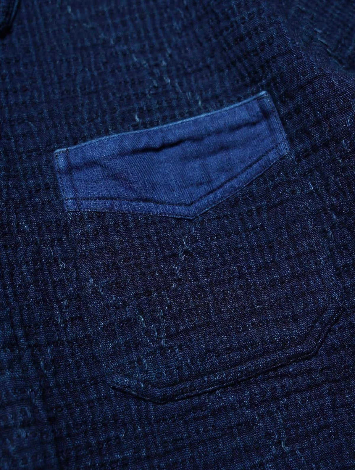 Indigo Dye Textured Work Jacket