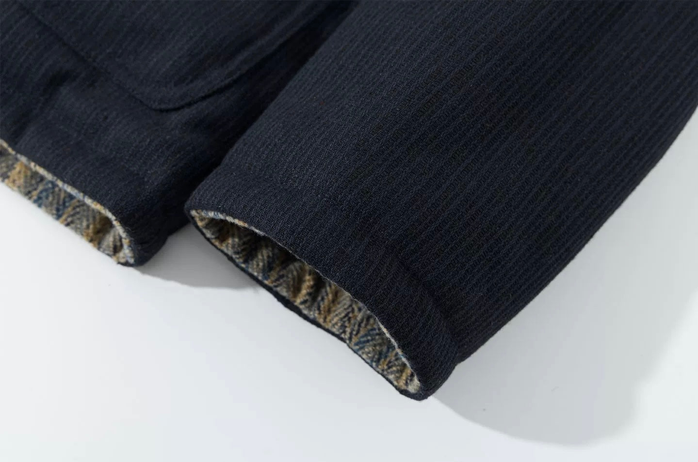 Navy Reversible Stripe Noragi Jacket