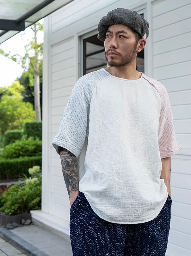 Tricolor Sashiko T-Shirt