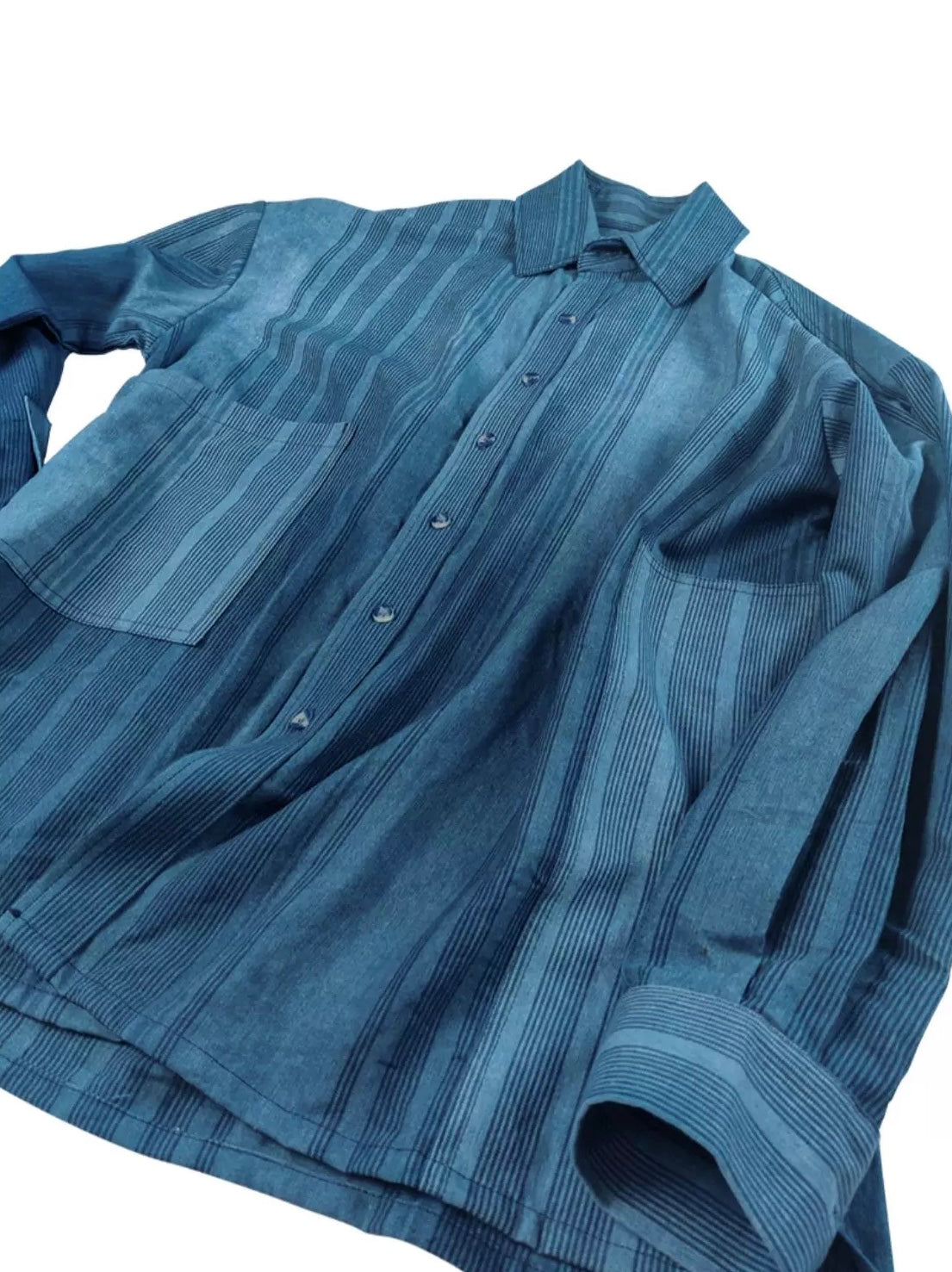 Indigo Dip Dye Faded Corduroy L/S Shirt