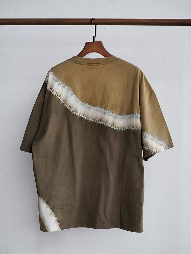 Shibori Wave Diagonal Tie Dye Tee