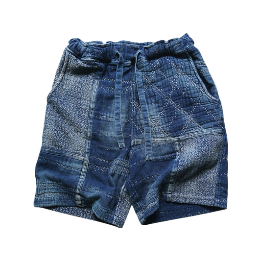 Indigo Dye Sashiko Sakura Shorts