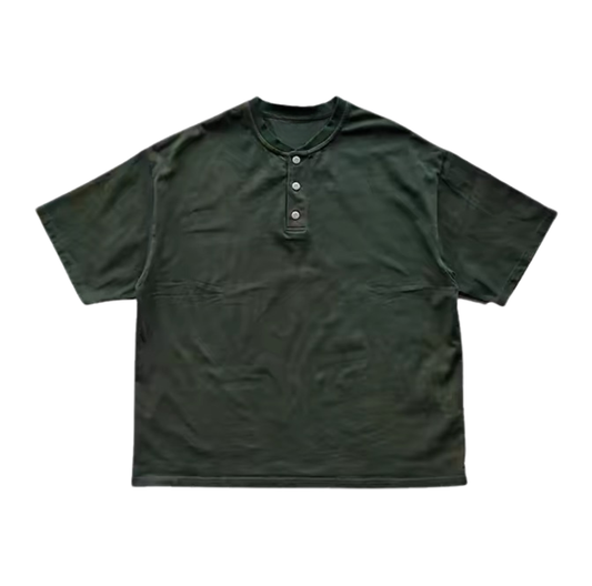 Botanical-Dyed Forest Henley Tee