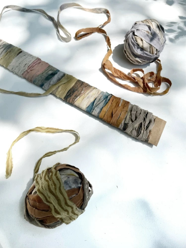 Organic Dye Ribbon Fabric Scraps Bundles