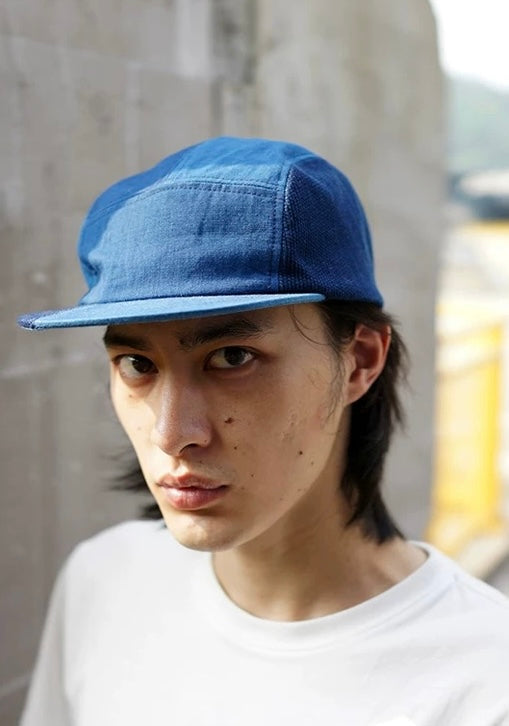 Indigo Dye 2-Tone Patchwork Baseball Cap