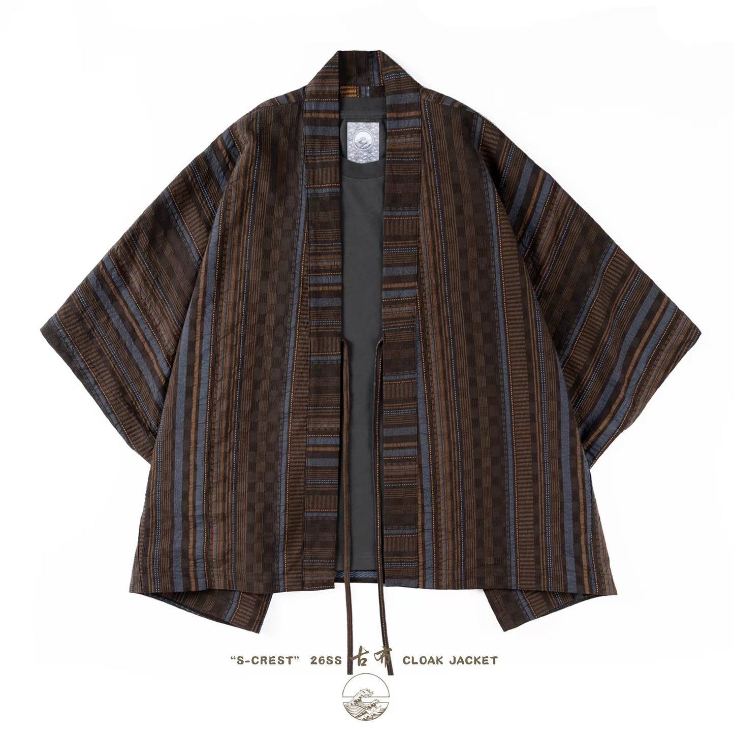 Slub Charcoal Samue Wrap Jacket