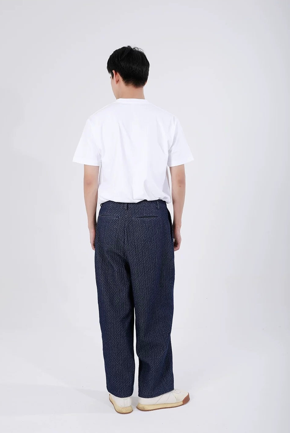 Indigo Dye Jacquard Harem Pants