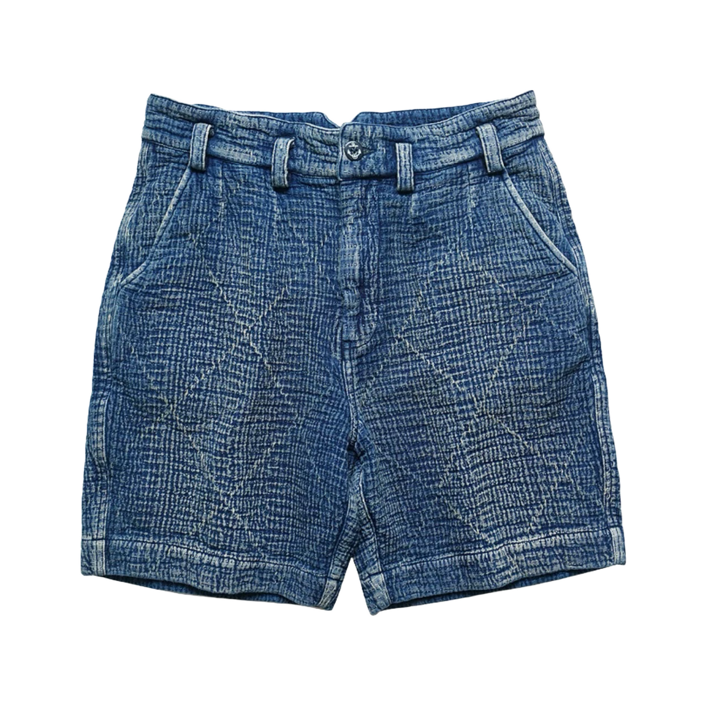 Indigo Dye Sashiko Crossed Shorts