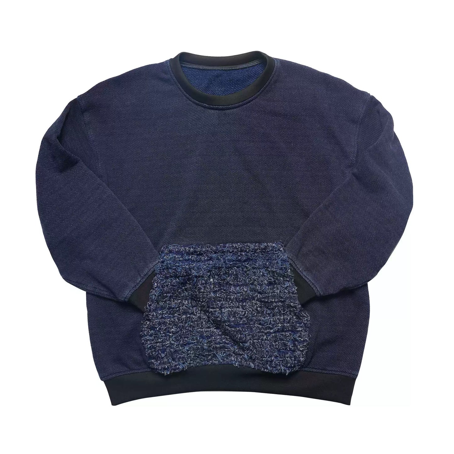 Indigo Dye Retro Washed Batwing Sweatshirt