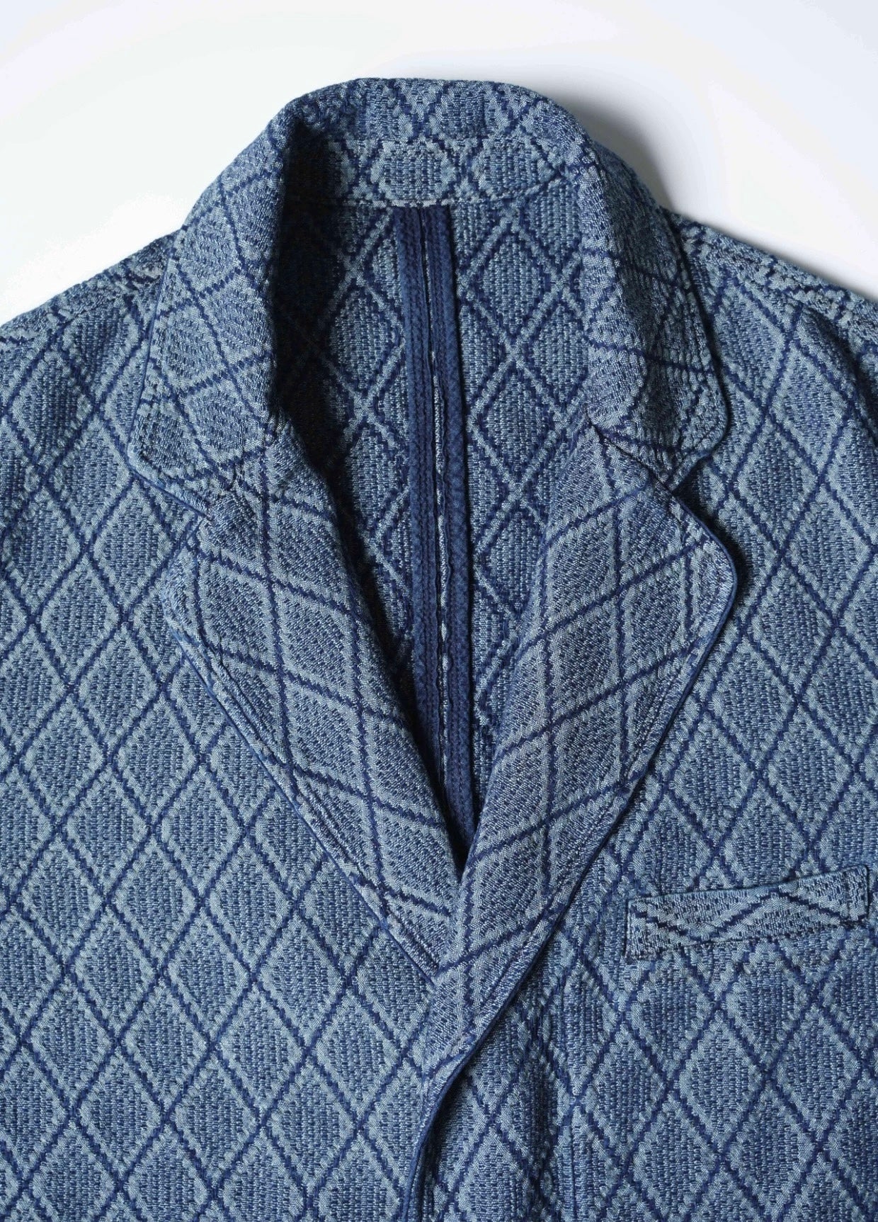 Indigo Dye Jacquard Blazer Jacket