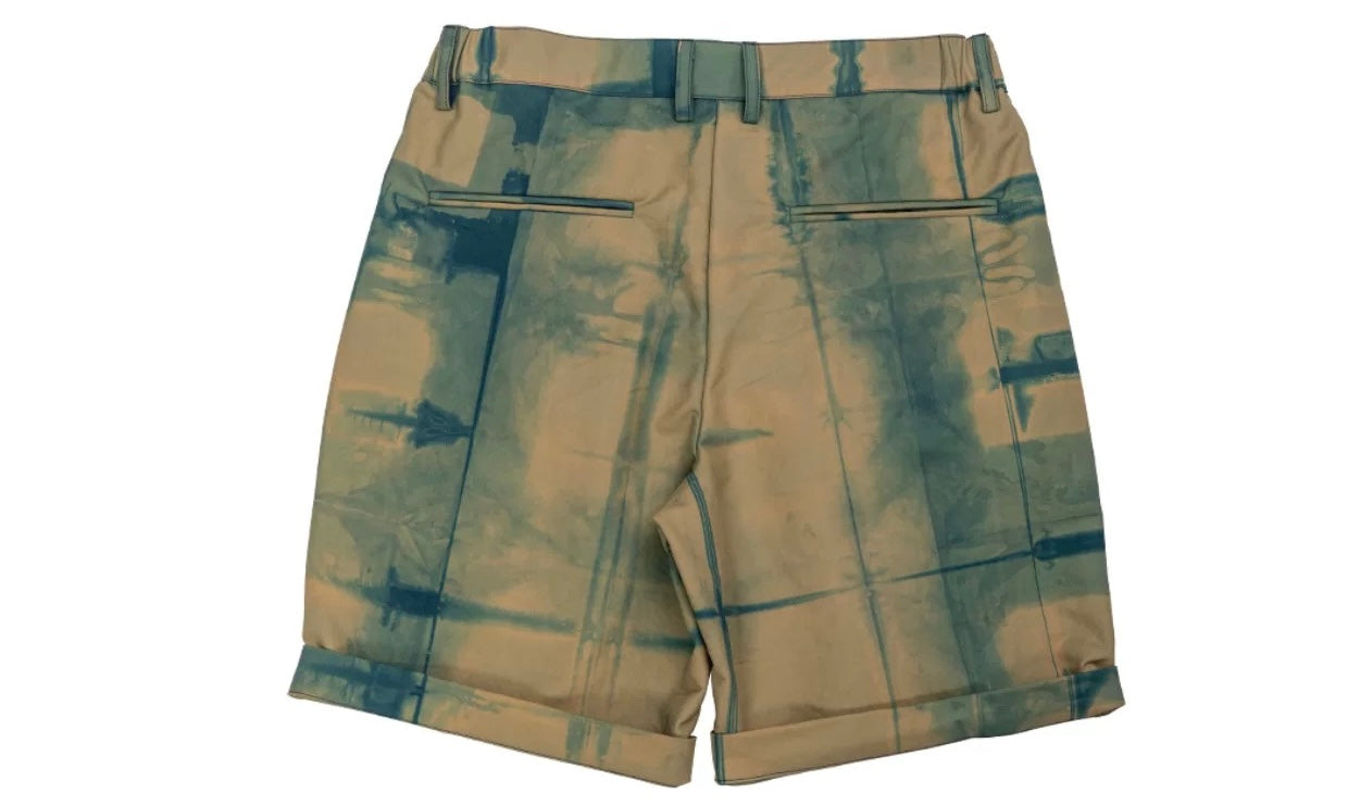 Indigo Tie Dye Elastic Waist Shorts