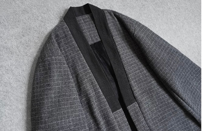 Checked Herringbone Noragi Coat