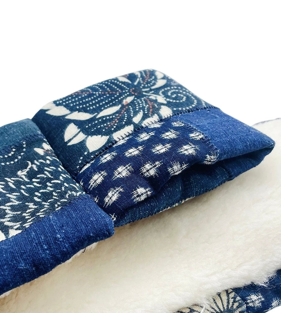 Indigo Dye Kofu Patchwork Shepra Wrap