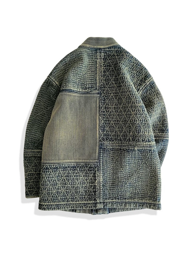 Indigo Dye Retro Sashiko Noragi Jacket