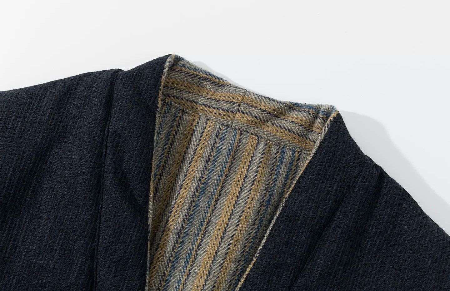 Navy Reversible Stripe Noragi Jacket