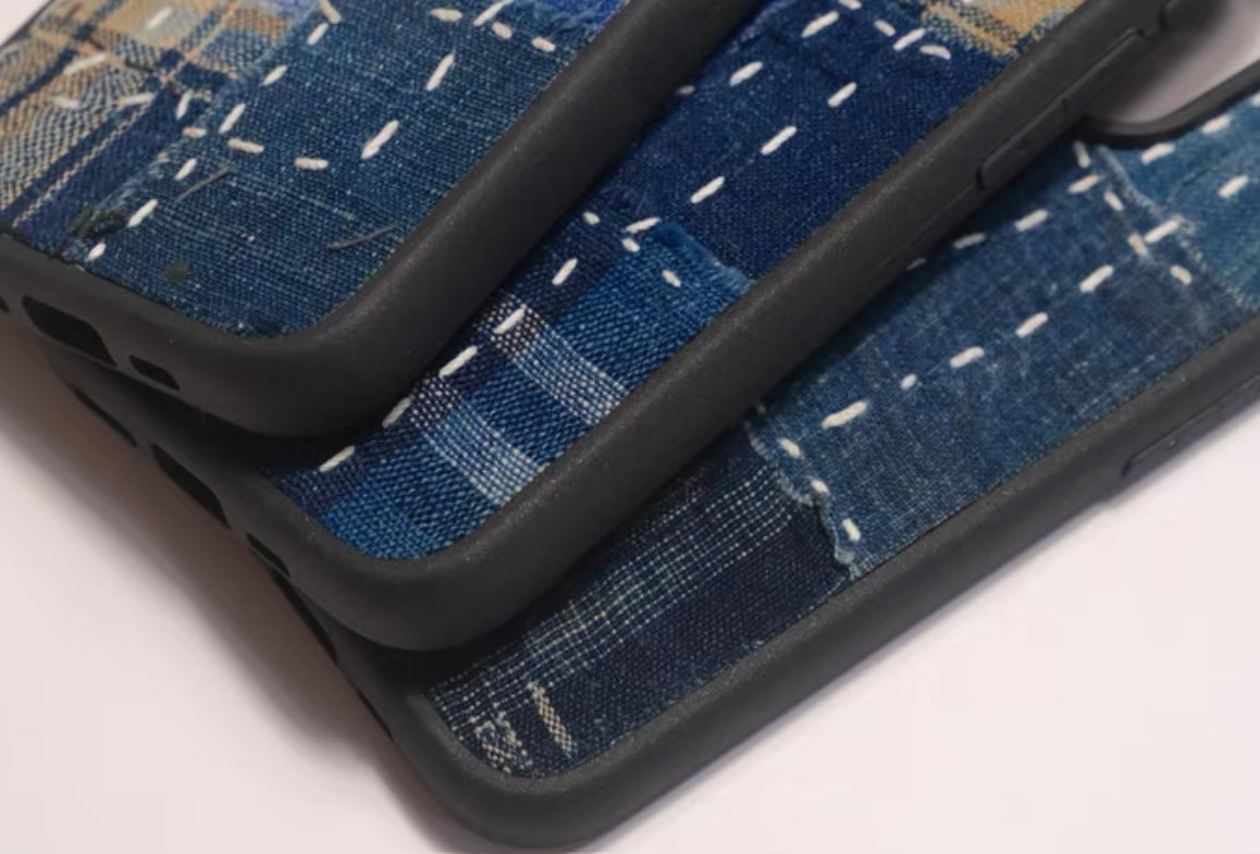 Indigo Dye Sashiko iPhone Cases