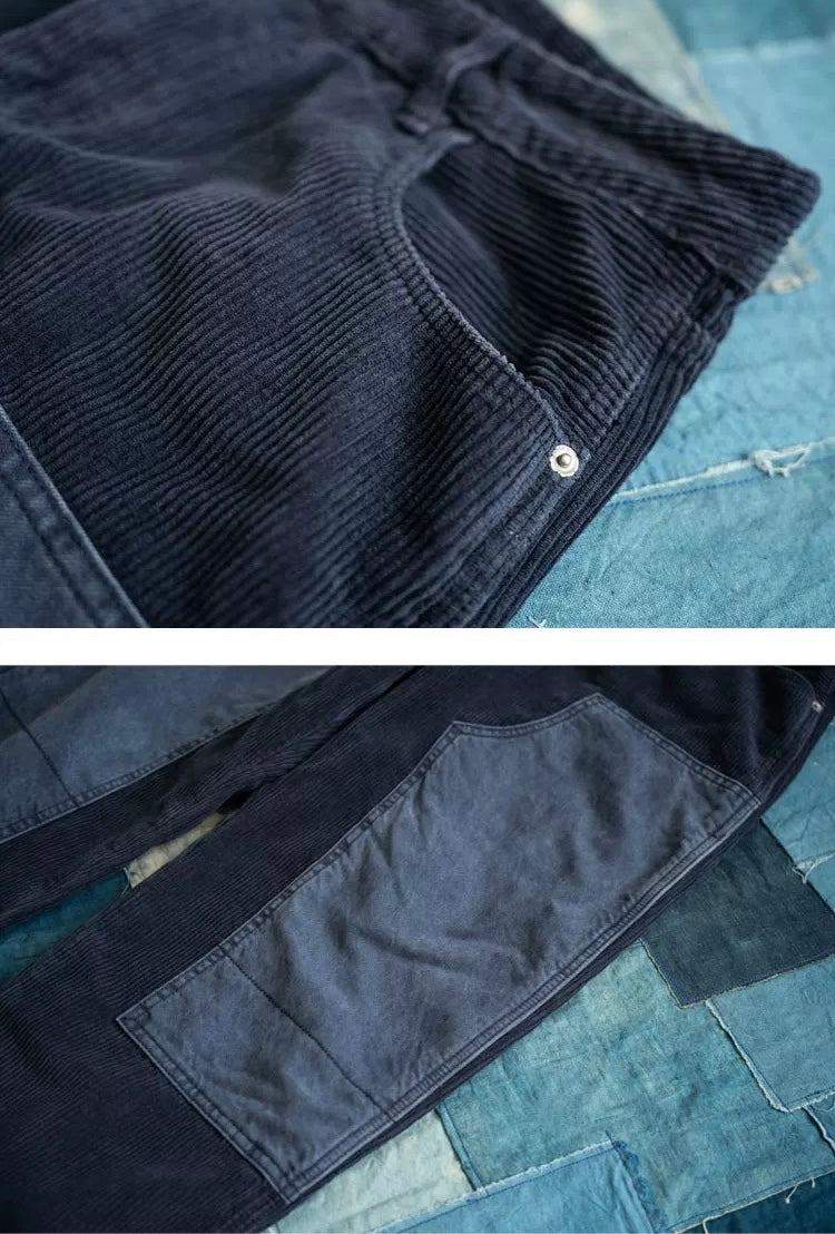 Corduroy Patchwork Pants