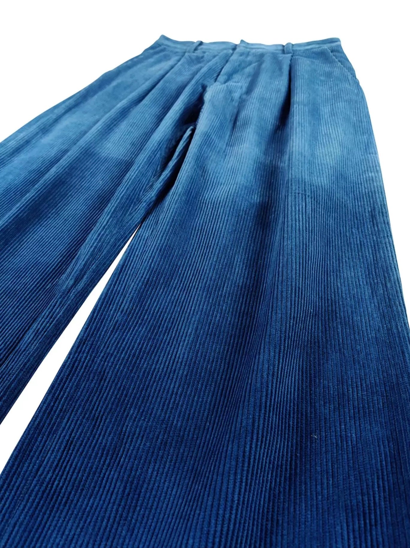 Indigo Dip Dye Faded Corduroy Pants