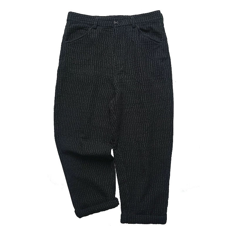 Black Dye Grey Sashiko Pants