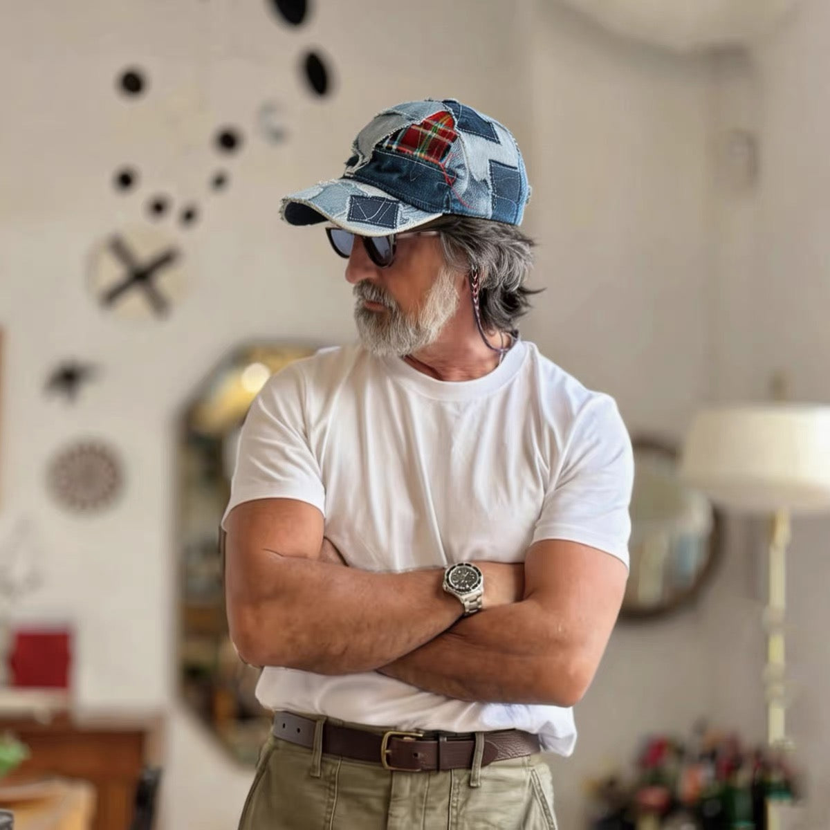 Indigo Dye Deconstructed Boro Patchwork Cap