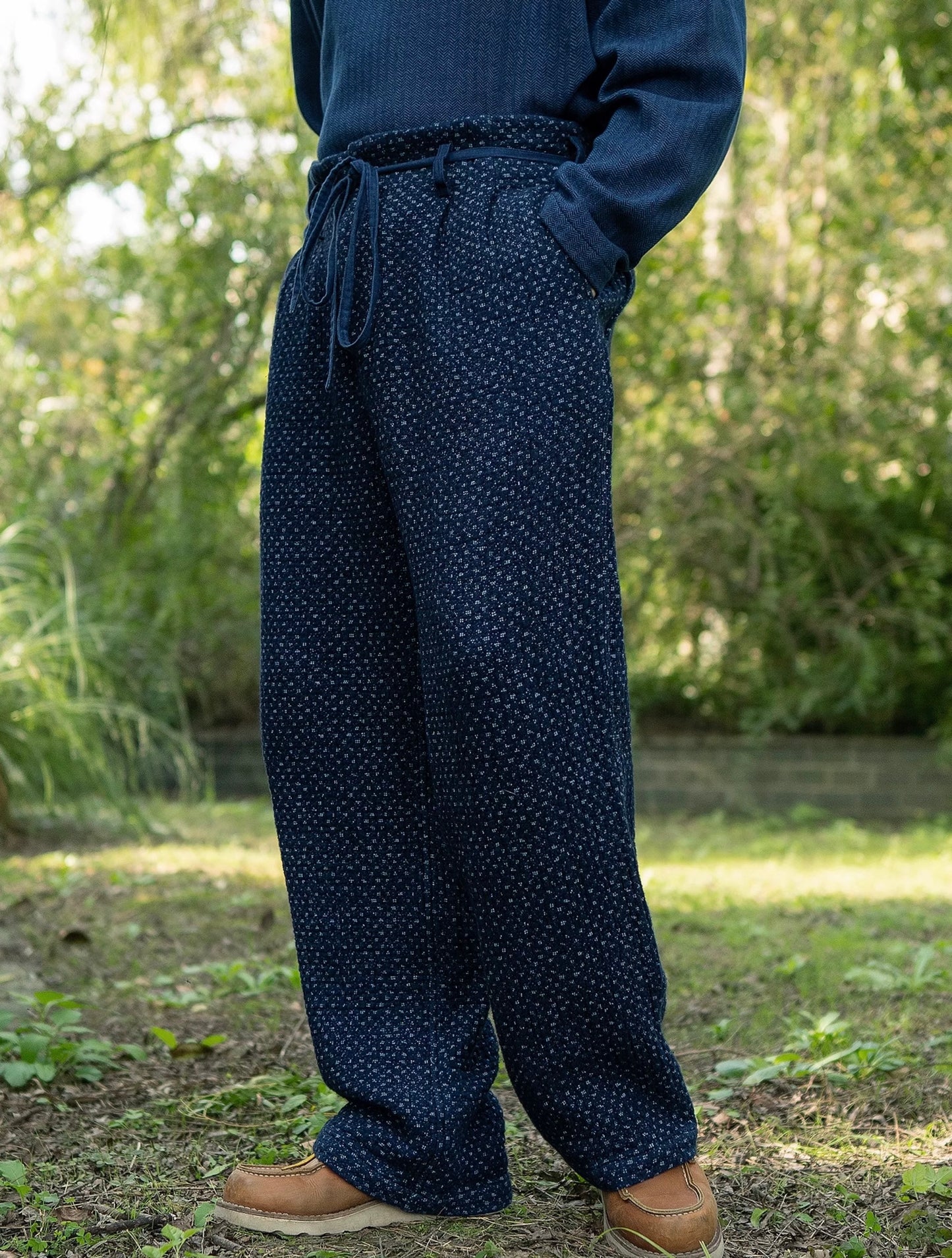 Indigo Dye Sashiko Americana Pants