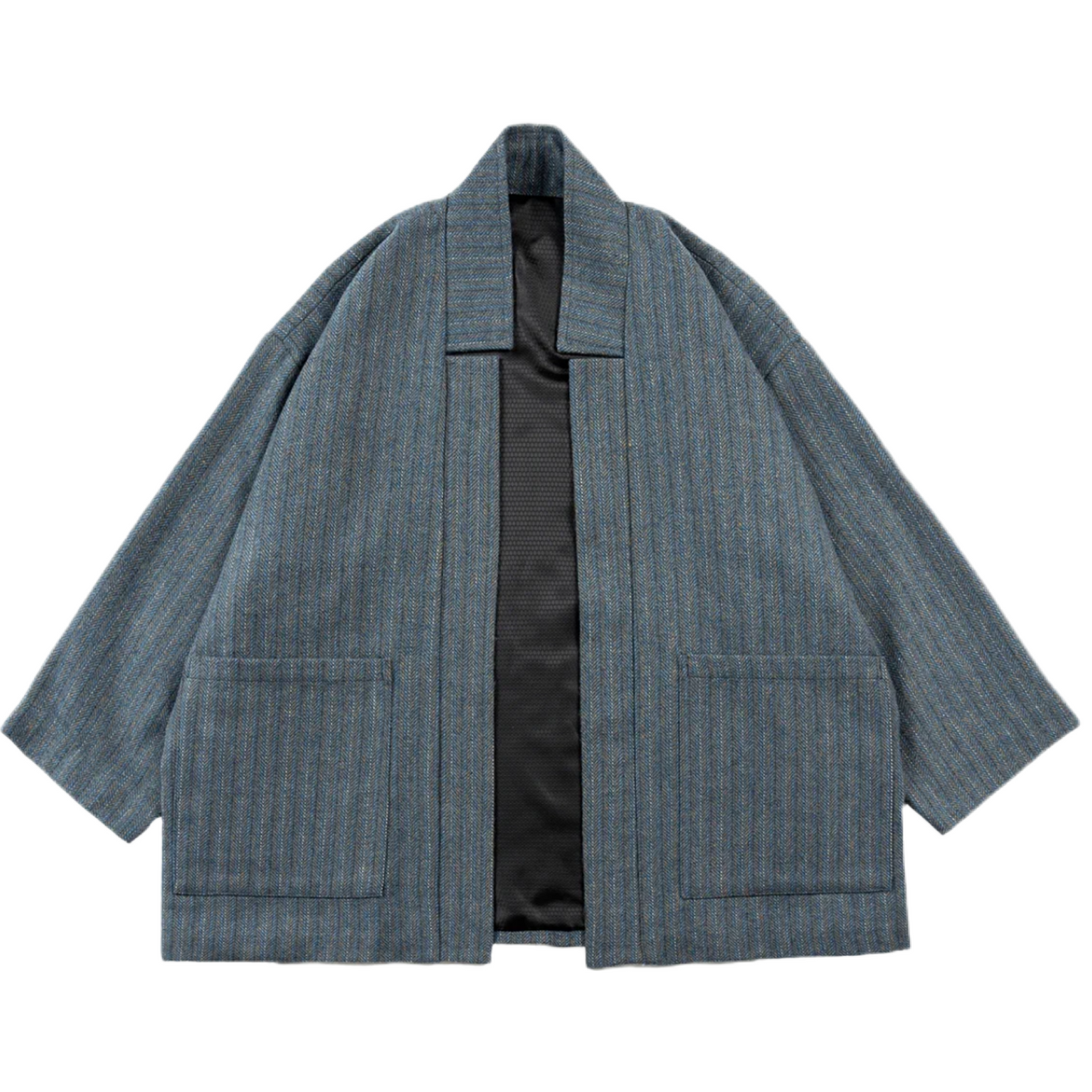 Blue Striped Collar Noragi Jacket