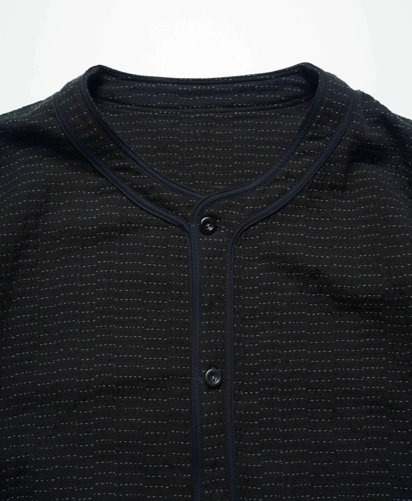 Black Sashiko Baseball Shirt