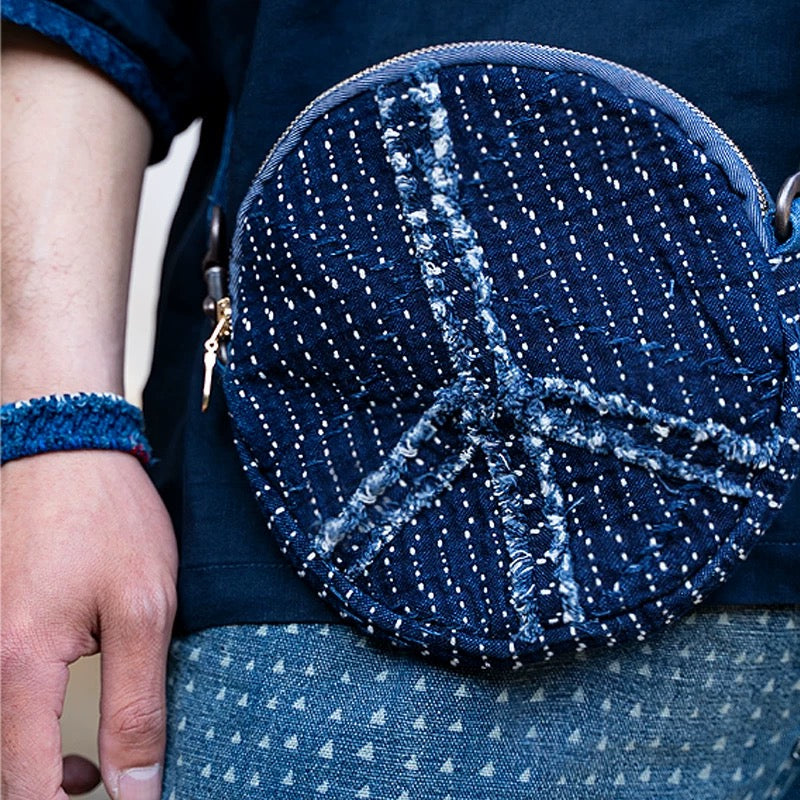 Indigo Dye Sashiko Small Shoulder Bag